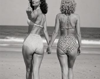 Sztuka lesbijska w stylu vintage | Druk queer | Prowokacyjna sztuka gejowska | Plakaty LGBTQ | Zdjęcia gejów | Dekoracje feministyczne