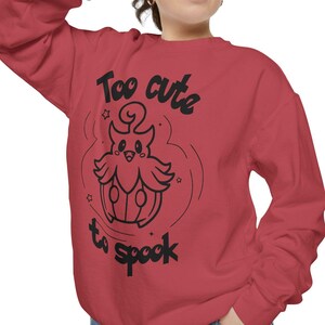 Too Cute to Spook Sweatshirt | Cute Ghost Pumpkin Crewneck | Cozy Halloween Sweatshirt | Fall Pullover