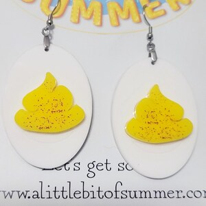 Deviled eggs earrings, food earrings, foodie earrings, Thanksgiving earrings, gift for a foodie