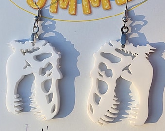 Trex Skull earrings, tyrannosaurus rex earrings, science earrings,