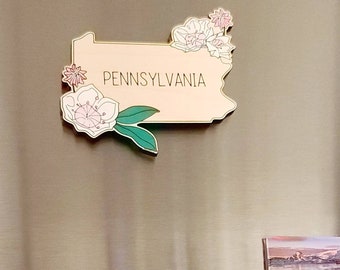 Pennsylvania Magnet, Pennsylvania Magnet, PA Magnet, Keystone State, Pennsylvania Blume, Pennsylvania Geschenk, Ornament