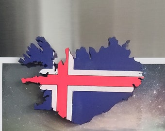 Imán pintado a mano de Islandia, imán islandés, imán de viaje, imán de Reikiavik