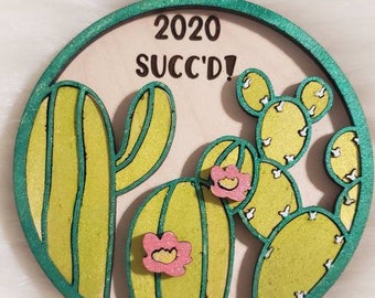 2022 succ'd ornament, cactus ornament, cactus Christmas, plant ornament, cactus gift, plant gift, succulent ornament, succulent gift