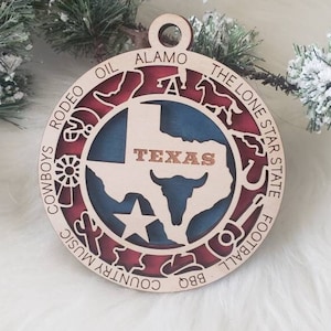 Texas Christmas Ornament, Orange Texas Ornament,  Austin ornament, Houston ornament, Dallas ornament