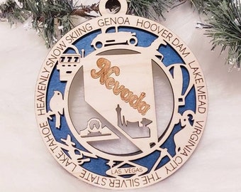 Nevada Christmas Ornament,  NV Ornament, Las Vegas ornament,  Las Vegas vacation ornament, the Silver State ornament