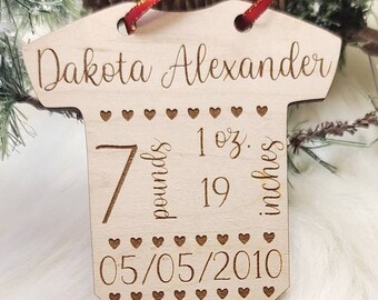 Baby outfit ornament,  baby ornament, new baby ornament, baby stat ornament, new baby gift