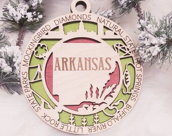 Arkansas Christmas Ornament,  AR Ornament,   State Ornament