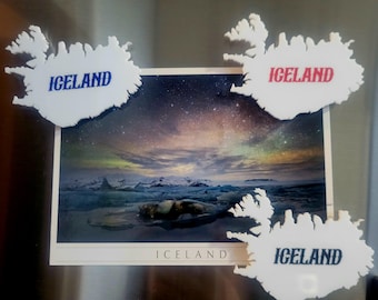 Imán acrílico de Islandia, imán islandés, imán de viaje, imán de Reykjavik, caballo islandés, frailecillo, volcán, foca, lopapeysa