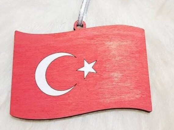 トルコの手を振る旗の手描きの飾り、トルコの飾り、旅行の飾り 