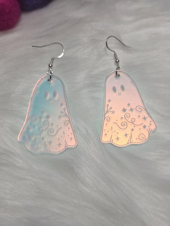 18 Halloween Accessories for a Little Everyday Spookiness 4 Holographic Ghost Earrings