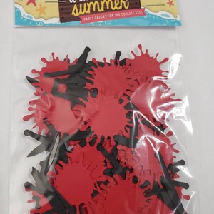 Blood splatter confetti, Murder Mystery confetti, Friday the 13th party, Halloween party, horror party, Horror confetti Black and Red