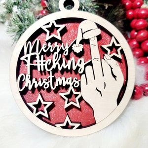 Merry F@cking Christmas, Funny Christmas ornament, inappropriate ornament, sassy ornament, white elephant gift
