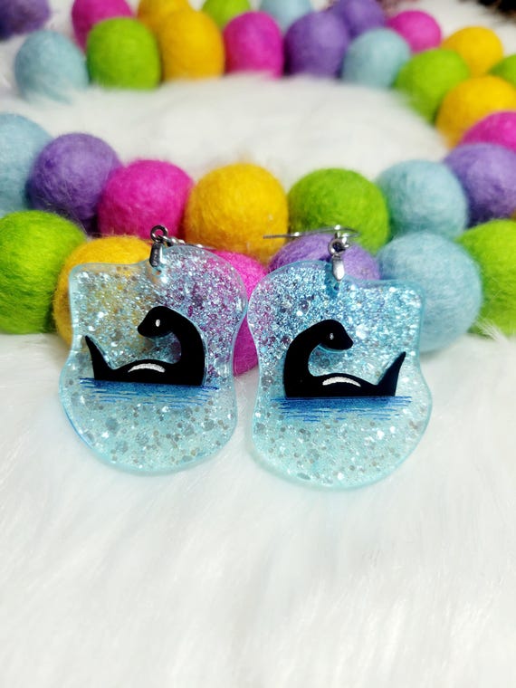 Highland Serpent Earrings, Mystic Loch Earrings, Celtic Lake Creature Earrings, Scottish Legend earrings, Mythical Loch Beauties, Ness