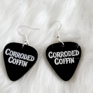 Corroded coffin earrings, Eddie earrings