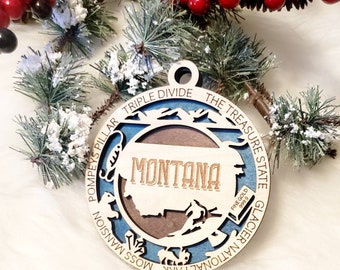 モンタナ州のクリスマスオーナメント、MT オーナメント、州の