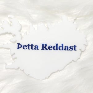 Adorno acrílico de Islandia de Petta Reddast, adorno de Islandia, adorno de viaje, adorno de Reykjavik, adorno con lema de Islandia, imán de Islandia