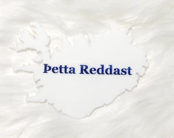 Adorno acrílico de Islandia de Petta Reddast, adorno de Islandia, adorno de viaje, adorno de Reykjavik, adorno con lema de Islandia, imán de Islandia