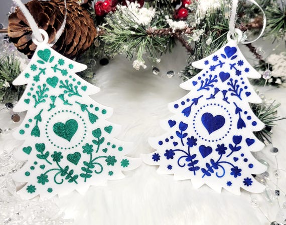 Hand-painted Nordic Christmas Tree Ornament, Scandinavian
