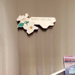 North Carolina magnet,  NC magnet,  Old North state   Tar Heel magnet,  North Carolina magnet, flowering dogwood, ornament