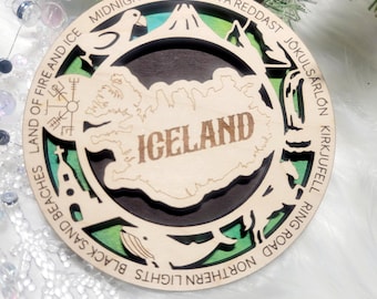 Iceland Christmas Ornament, Iceland travel Ornament,  Reykjavik ornament