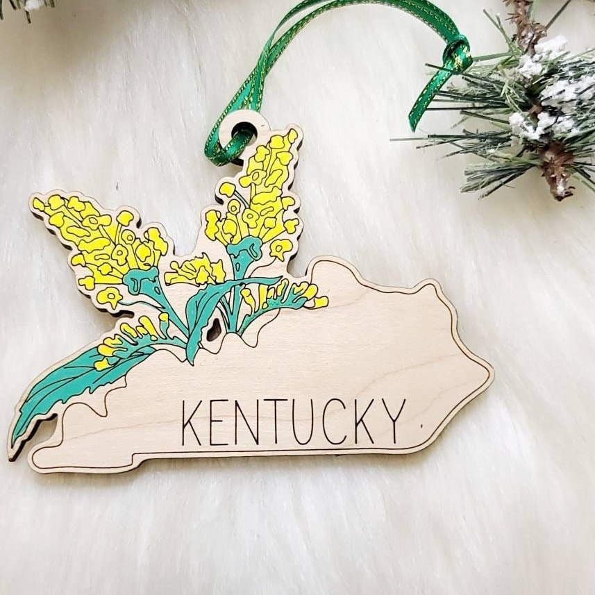 Kentucky Christmas Ornament,  KY Ornament, Blue grass state ornament, Kentucky ornament, Derby, Louisville, Giant Goldenrod, Kentucky magnet