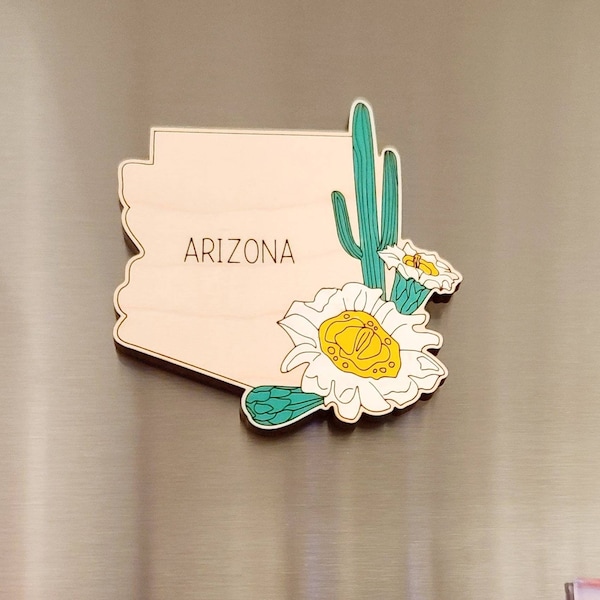 Arizona Christmas,  AZ magnet,  Phoenix magnet,  Tucson magnet, Grand Canyon magnet Saguaro Blossom, Arizona ornament