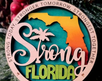 Hand-painted Florida Christmas Ornament, Florida Ornament,  Orlando beach ornament, Sunshine state ornament, Florida Strong,
