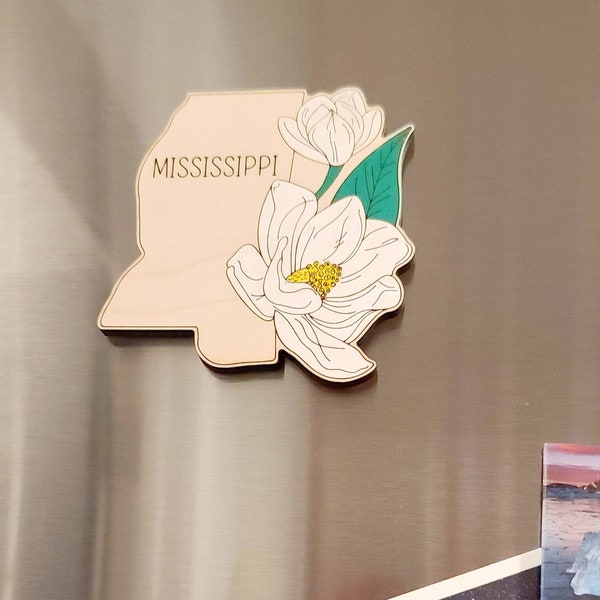 Mississippi magnet,  MS magnet, Magnolia state magnet, magnolia State Flower, Biloxi, Christmas ornament