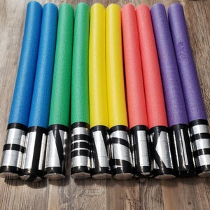10 Saber Party Favors; Pool Noodle Foam Sabers, wars birthday party favors