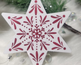 Hand-painted Nordic Christmas Star ornament, Scandinavian Christmas Tree ornament, Folk art Christmas Tree ornament, Christmas Tree ornament