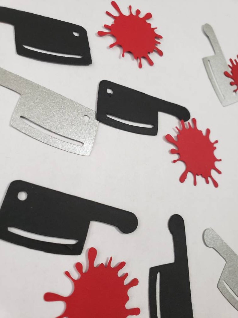 Butcher Knife Confetti Halloween Confetti Blood Splatter Etsy