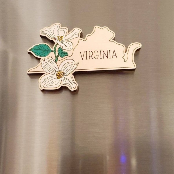 Virginia magnet,  VA magnet,  Richmond magnet, Flowering Dogwood, Virginia ornament, Virginia gift, Virginia souvenir