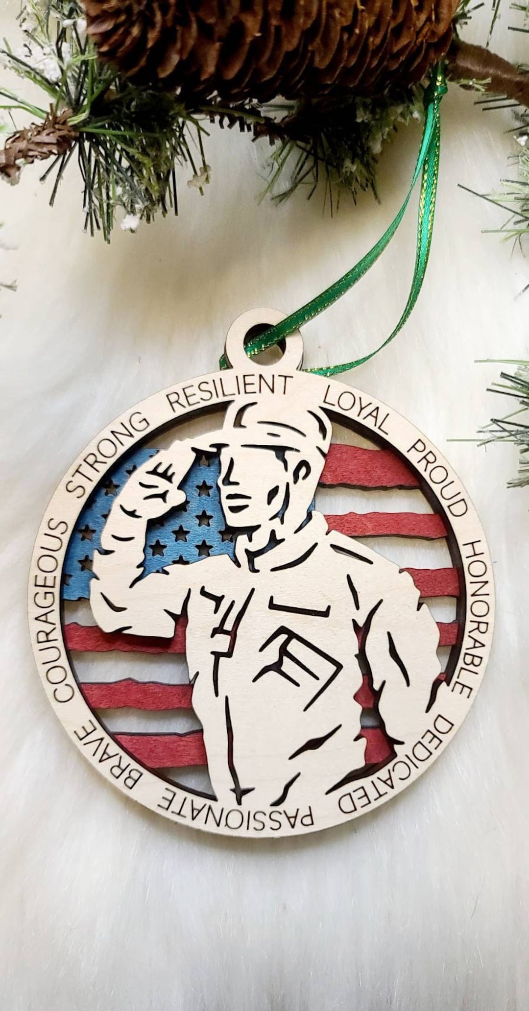 Male Soldier Dress Uniform Ornament, Veteran Military Ornament