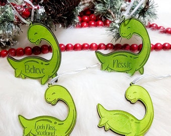 Scotland souvenir Nessie hand-painted  ornament, Scottish ornament, travel magnet, Loch Ness ornament, believe ornament