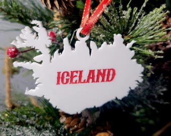 Iceland acrylic ornament, Icelandic ornament, travel ornament, Reykjavik ornament, Icelandic horse, puffin, volcano, seal, lopa