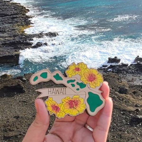 Hawaii flower magnet, Hawaii magnet, HA magnet,  Maui magnet,  ornament, aloha magnet, Hawaiian ornament,  Hawaiian magnet