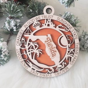 Adorno de Navidad de Florida, Adorno de Florida, Adorno de Orlando, Adorno de playa, Adorno del estado del sol