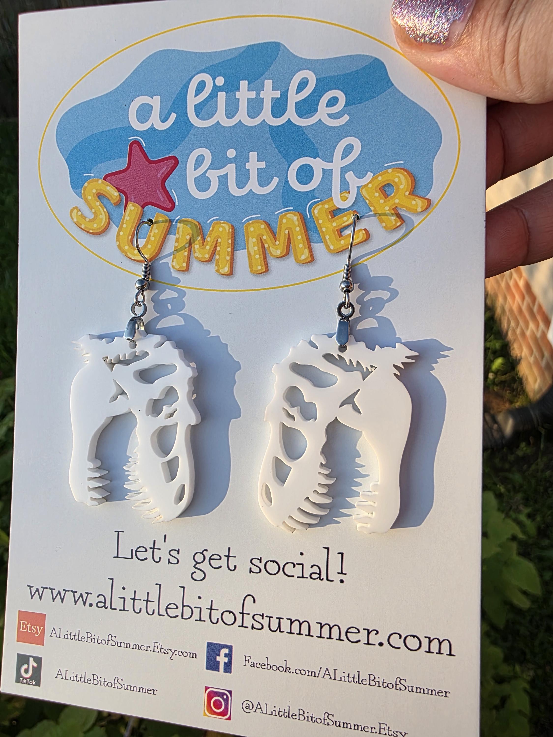 トレックススカルイヤリング、ティラノサウルスレックスイヤリング、サイエンスイヤリング、 - Etsy 日本