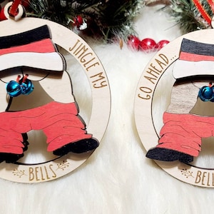 Santa hand-painted Ornament, Go ahead, Jingle my Bells, funny Christmas ornament, retro Christmas ornament, funny ornament