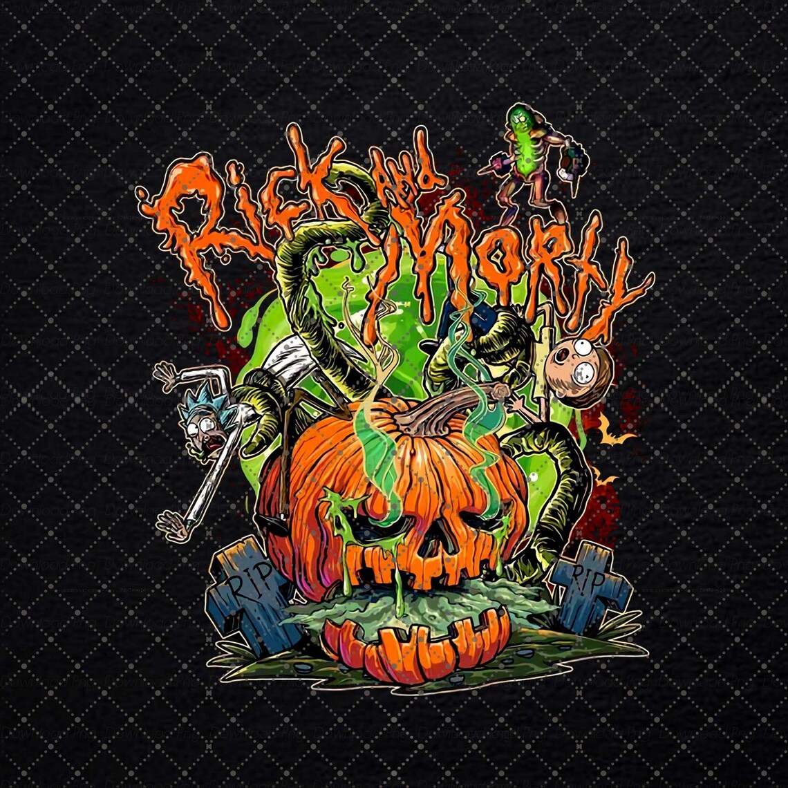 Rick and Morty Pumpkin Halloween Png, Rick and Morty Png, Rick and ...