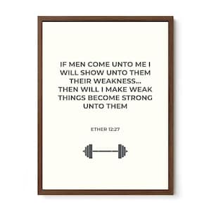 Ether 12:27 stampabile – LDS Wall Art, poster con i versetti del Libro di Mormon, decorazioni per palestra, download digitale