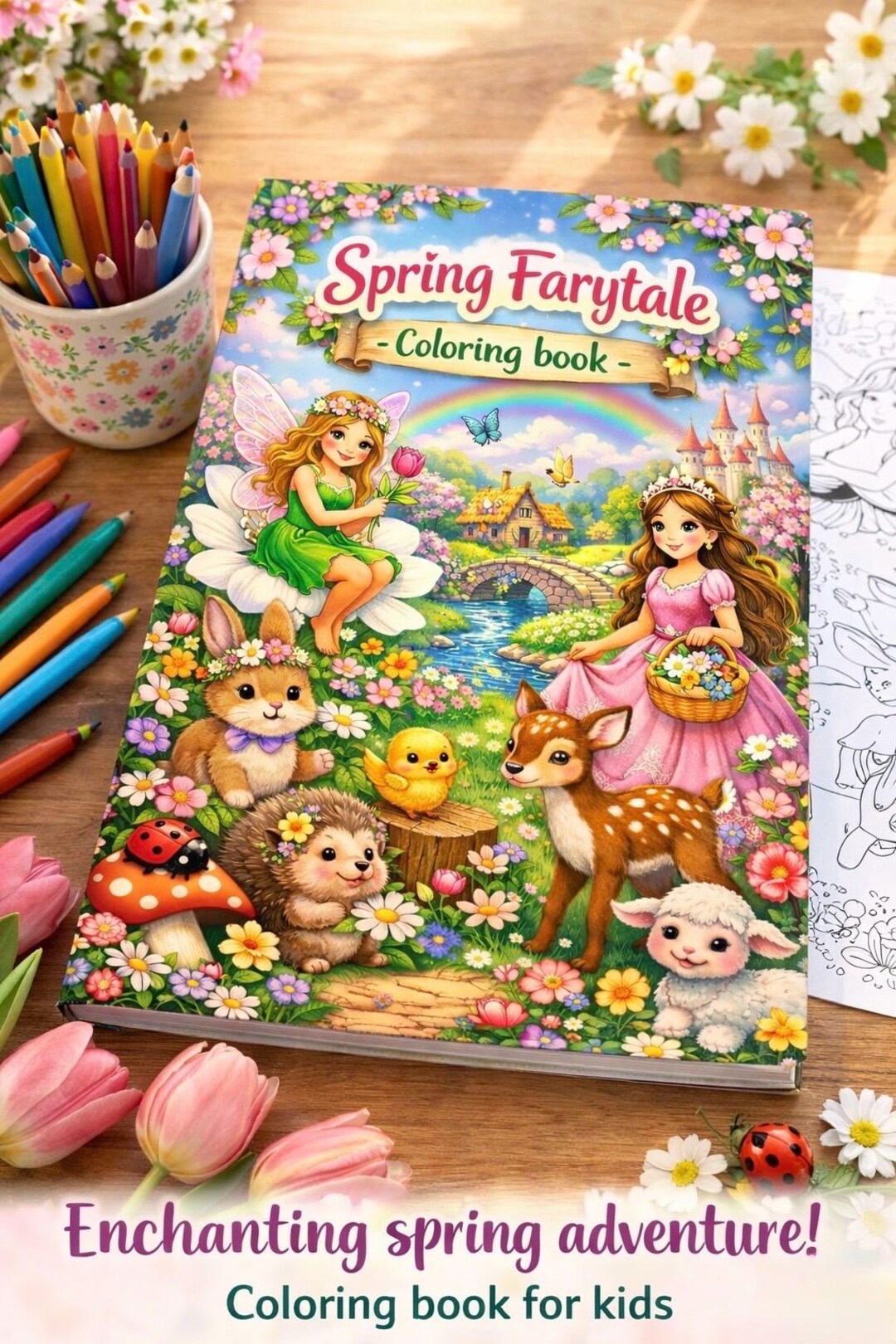 Spring Ina Fairy Tale Spring Fairytale Coloring Book for Kids Cute and Magical Spring ...