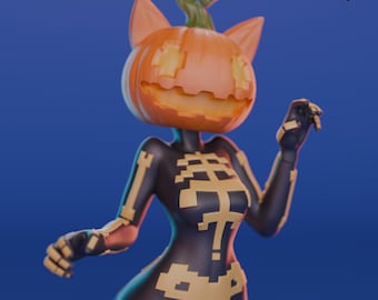 LAV Pumpkin Spice Kitty Fanart | 3D Printed Resin Collectible Figure | DIY Kit or Painted