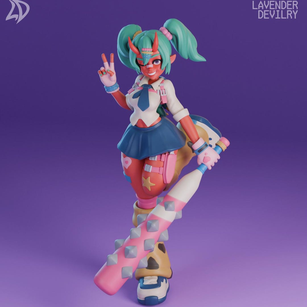 LAV Demonically Cute Fanart | 3D Printed Resin Collectible | DIY Kit or ...