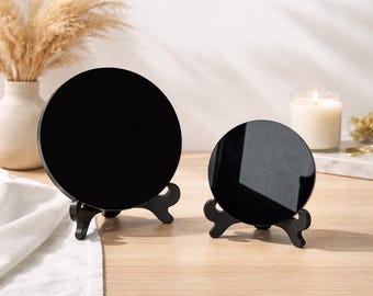 黒曜石水晶鏡 直径10cmまたは4インチ - Etsy 日本
