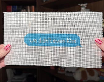 We Didn't Even Kiss (Heated Rivalry) Needlepoint Canvas - 18 Mesh
