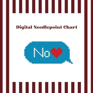 No *red heart* - Needlepoint Chart Digital Download