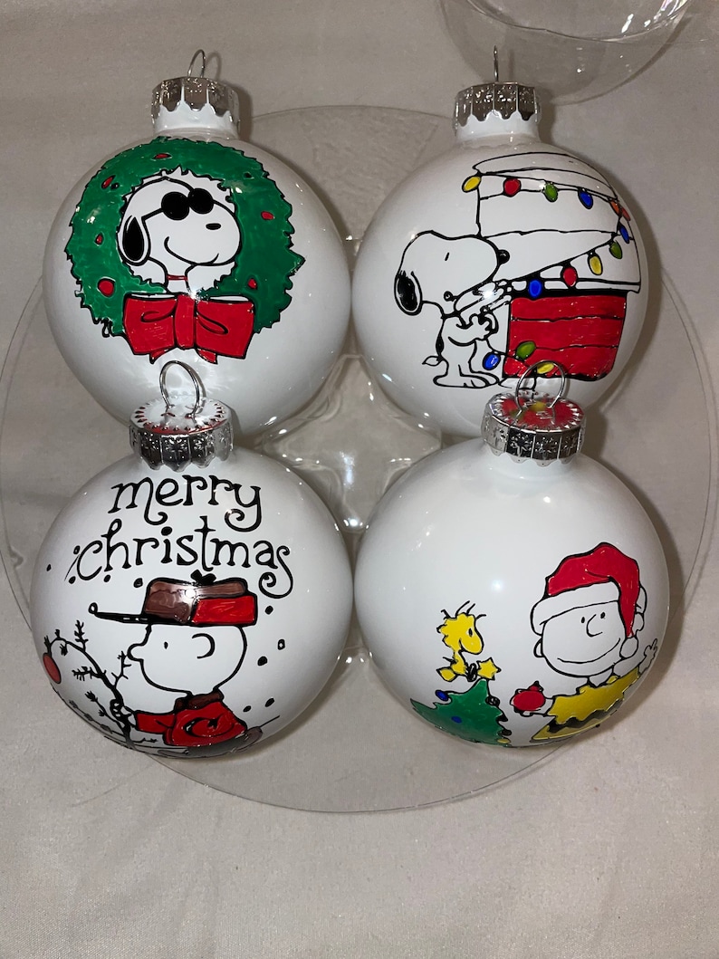 Charlie Brown inspired ornaments. Snoopy inspired hand painted Etsy