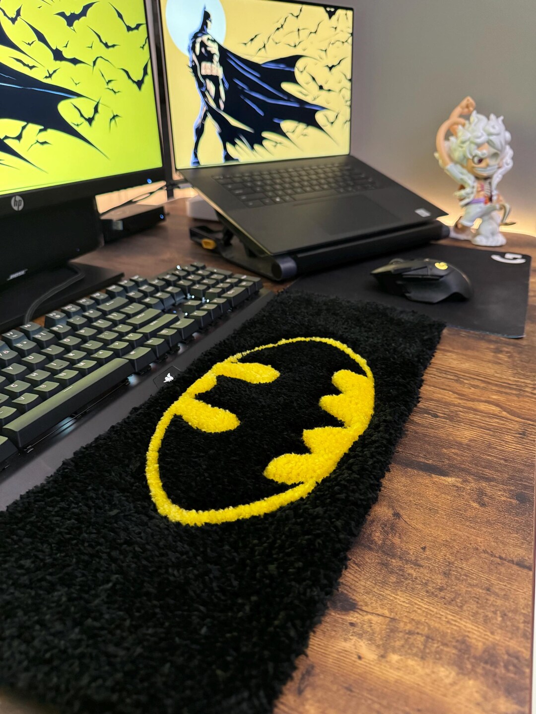 Midnight Bat Emblem Tufted Keyboard Rug – by Sweet Pile (18×7 In) - Etsy