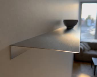 Modern Wall Shelf, Floating Metal Storage, Stainless Steel Design for Home and Cafe